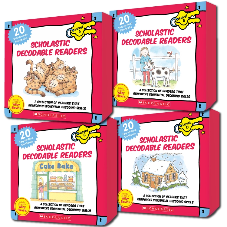【紅盒書】SC Decodable Readers Box Set 1-4超值組合(80書+CD)